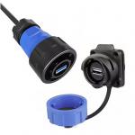 M24 Waterproof circular USB 2.0 connectors,IP67